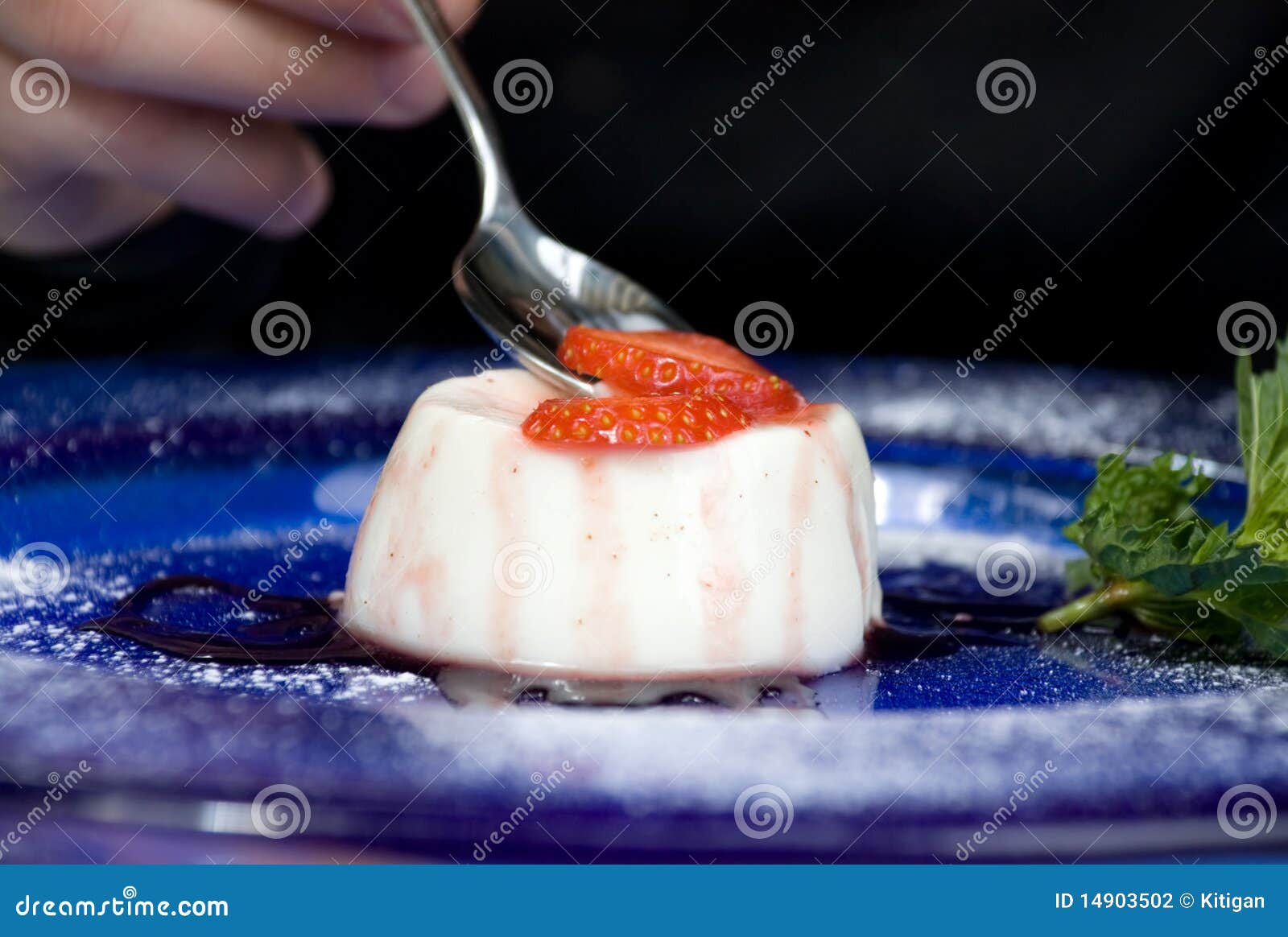 Panna Cotta Italian Dessert Stock Photo Image of milky, powdered