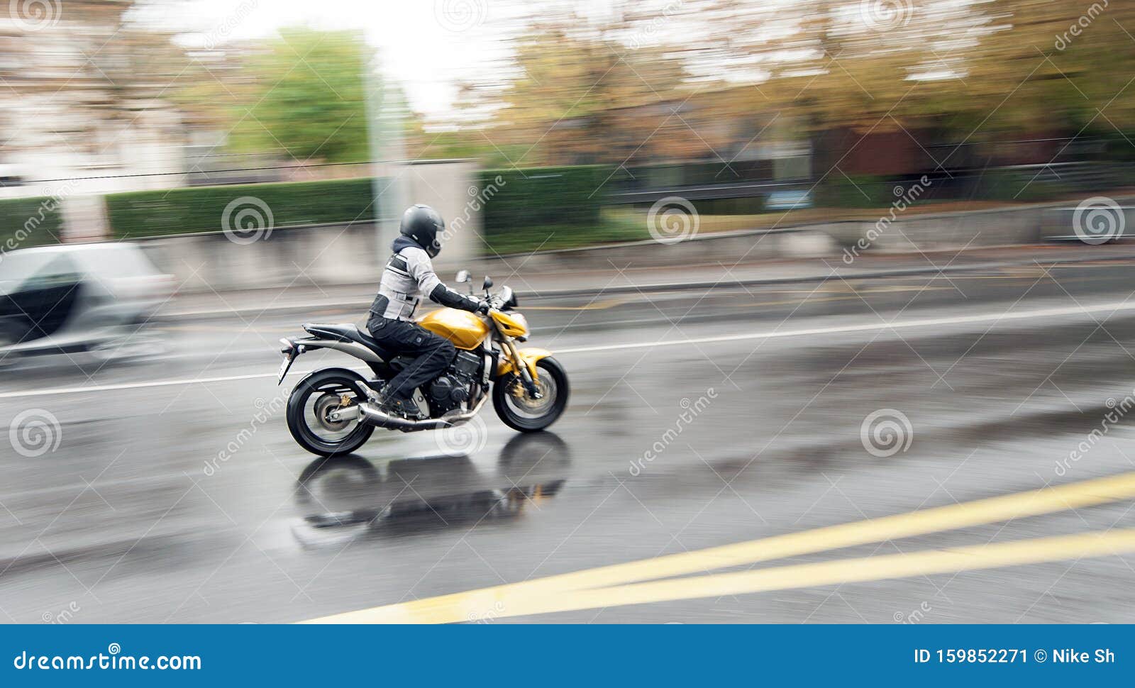 Speeding motorcycle stock image. Image of scooter, direction - 159852271