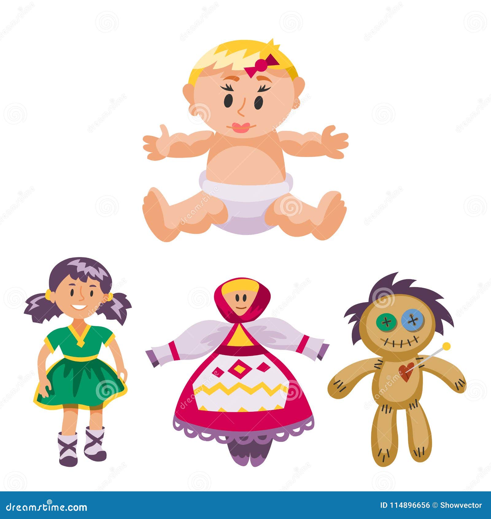 A Pano-boneca Diferente Do Vestido Do Jogo Do Caráter Do Brinquedo