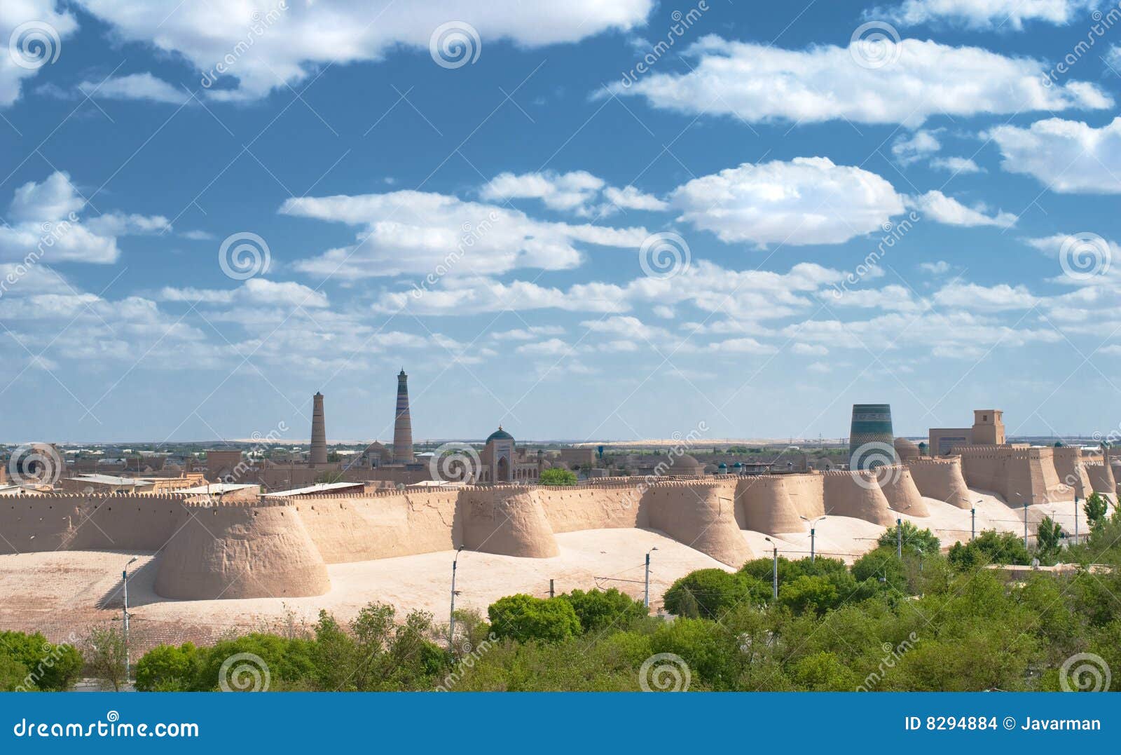 panorama of an ancient city of khiva, uzbekistan
