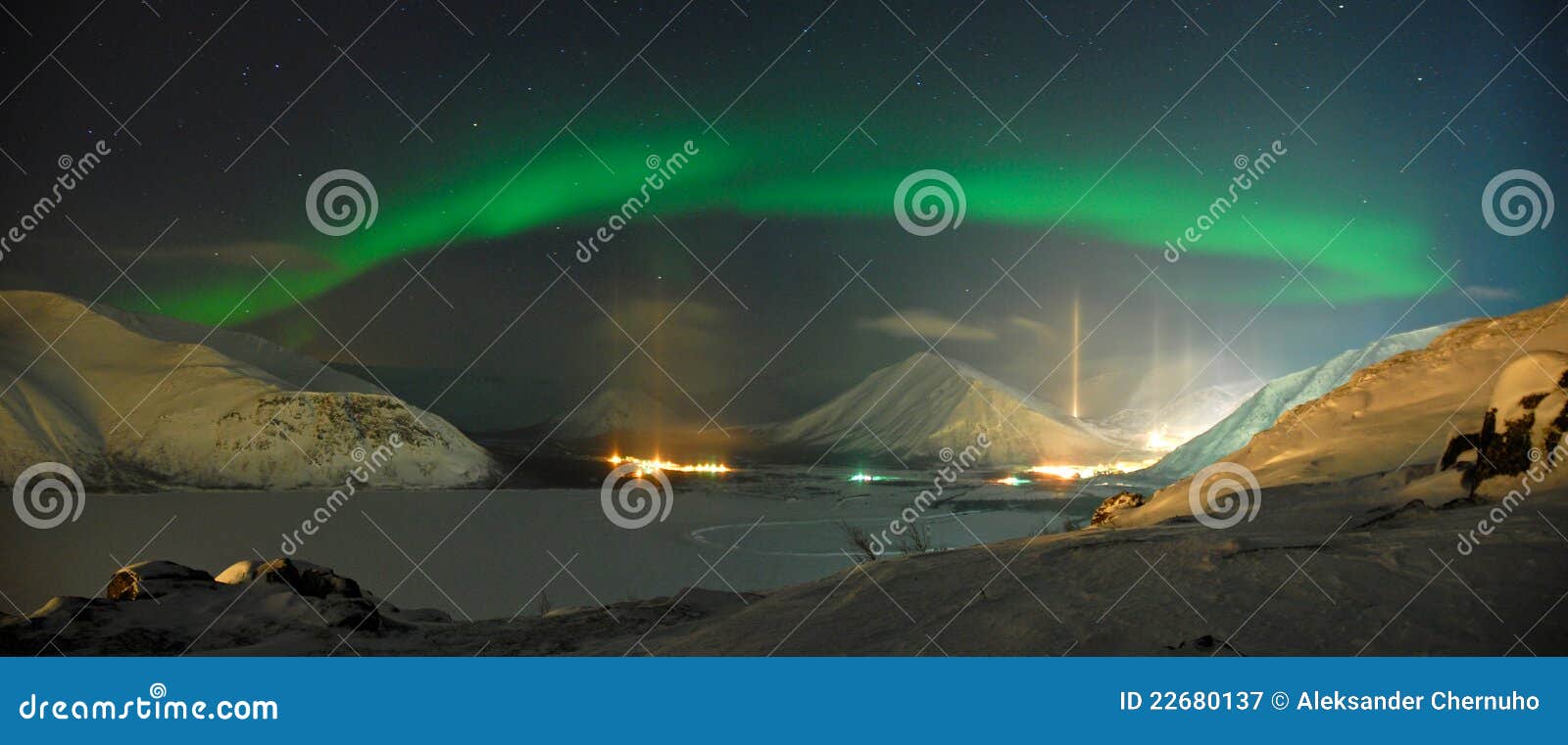 panorama of aurora polaris