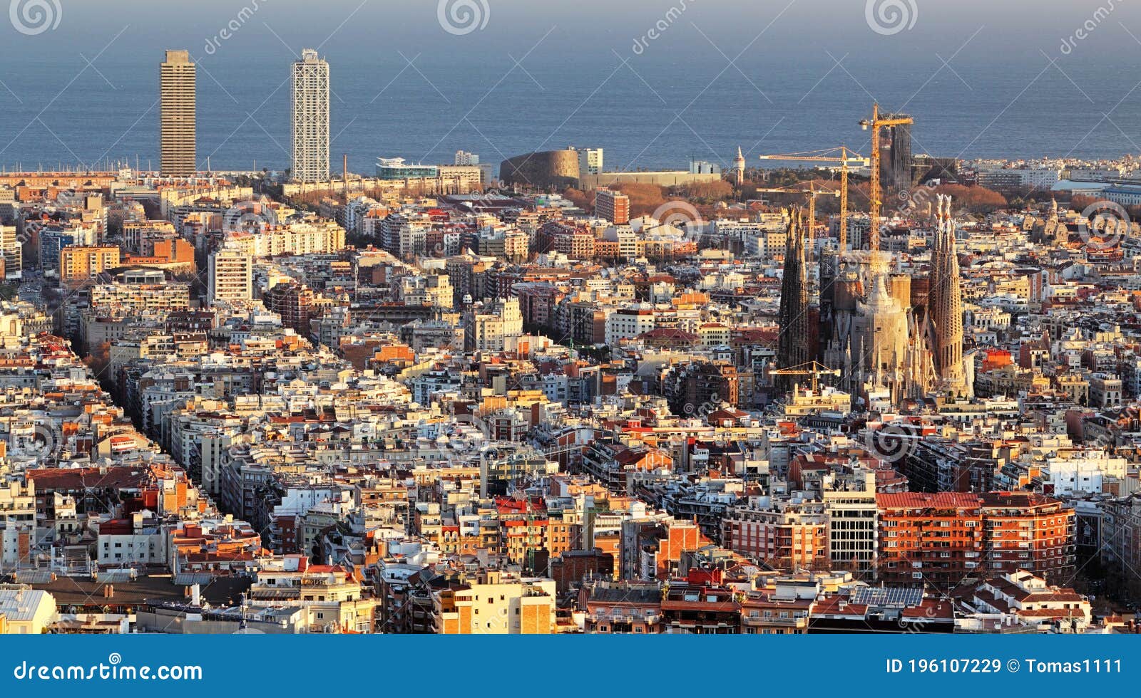 panorama of barcelona with sagrada familia