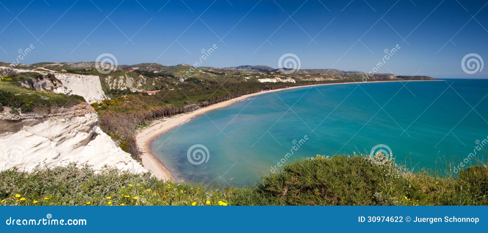 panorama of the beach at capo bianco