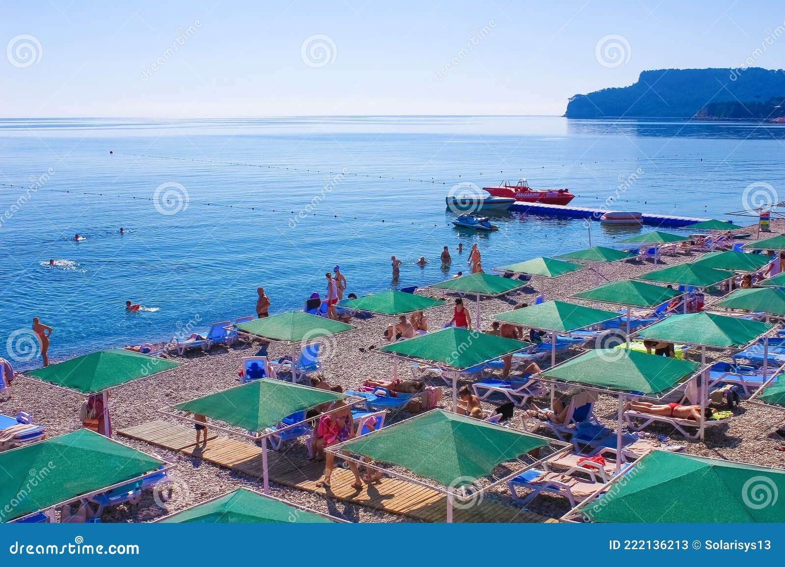 Panorama of Beach at Kemer, Antalya, Turkey Editorial Stock Photo
