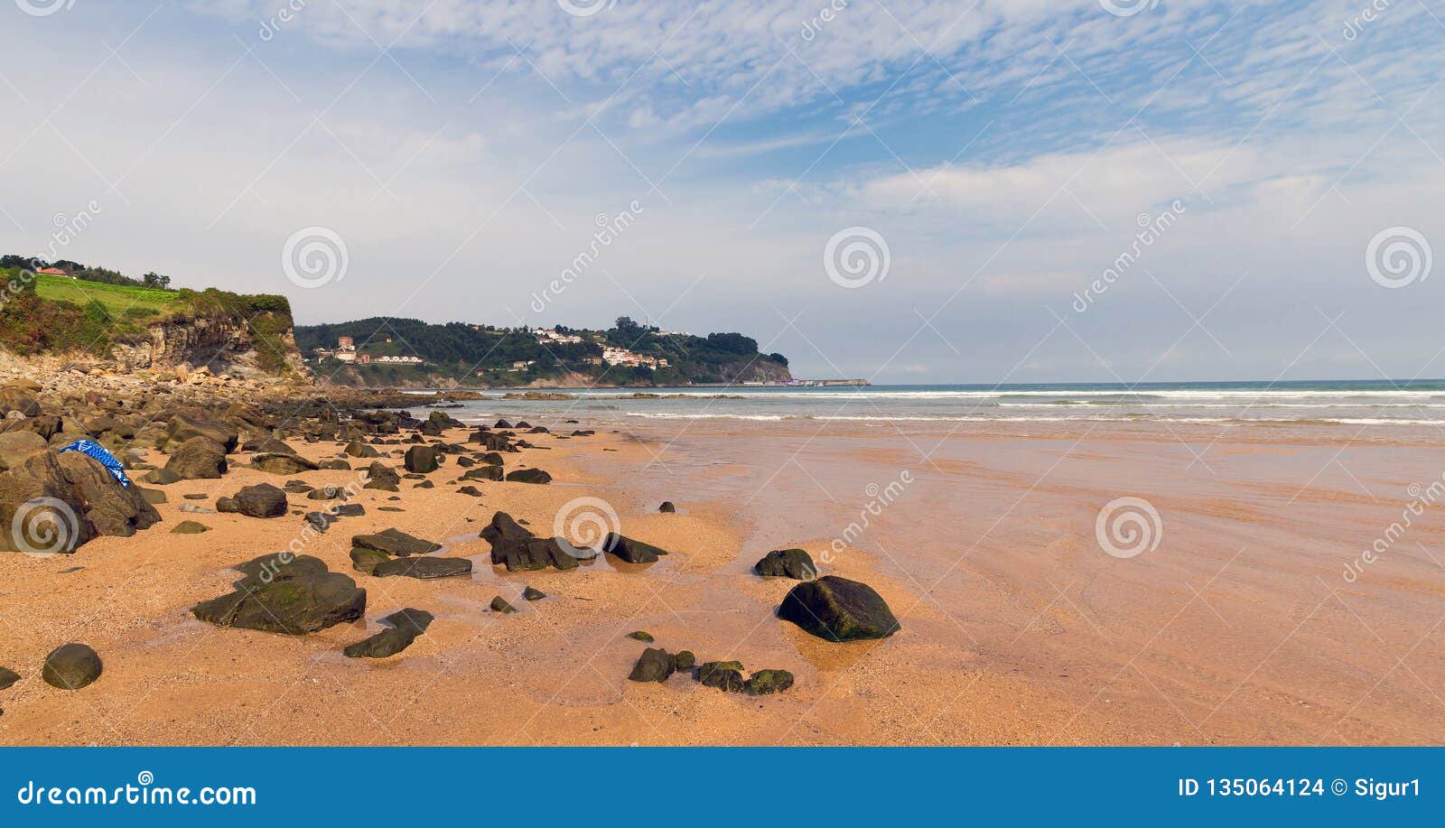 panorama of beach in northern spain. asturias