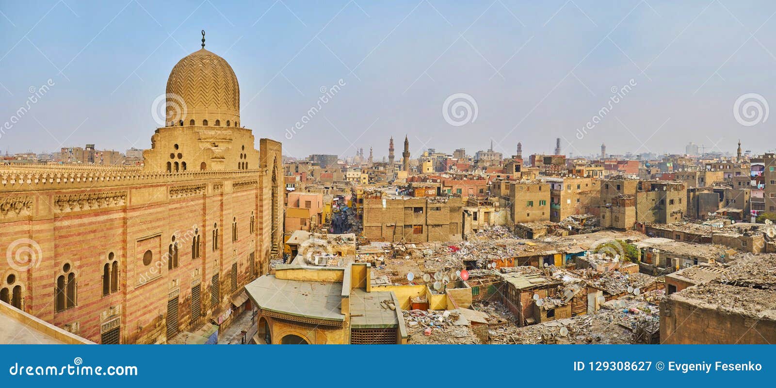 panorama of cairo from bab zuwayla gate, egypt