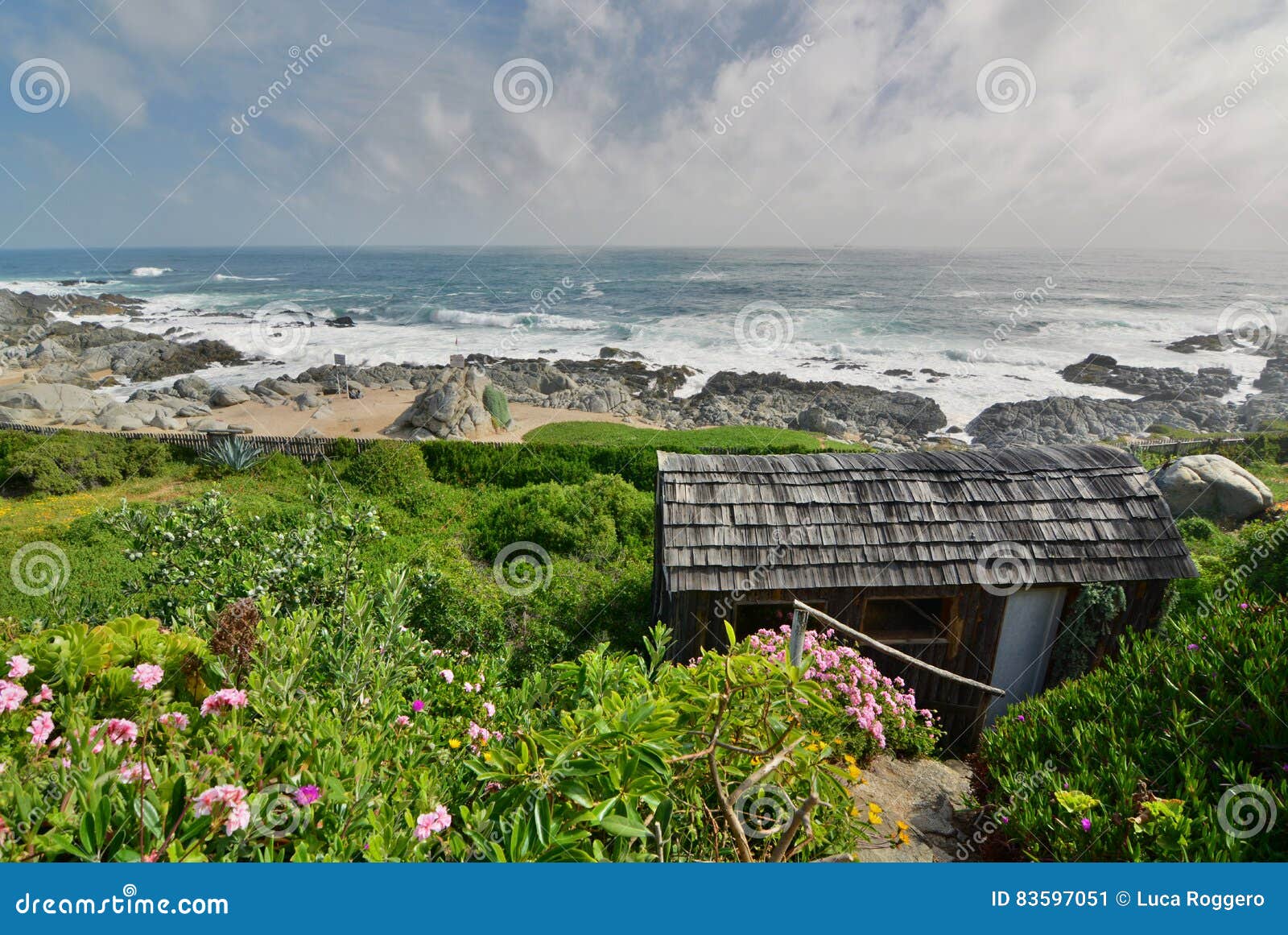 panorama from casa de isla negra house museum of pablo neruda. isla negra. chile