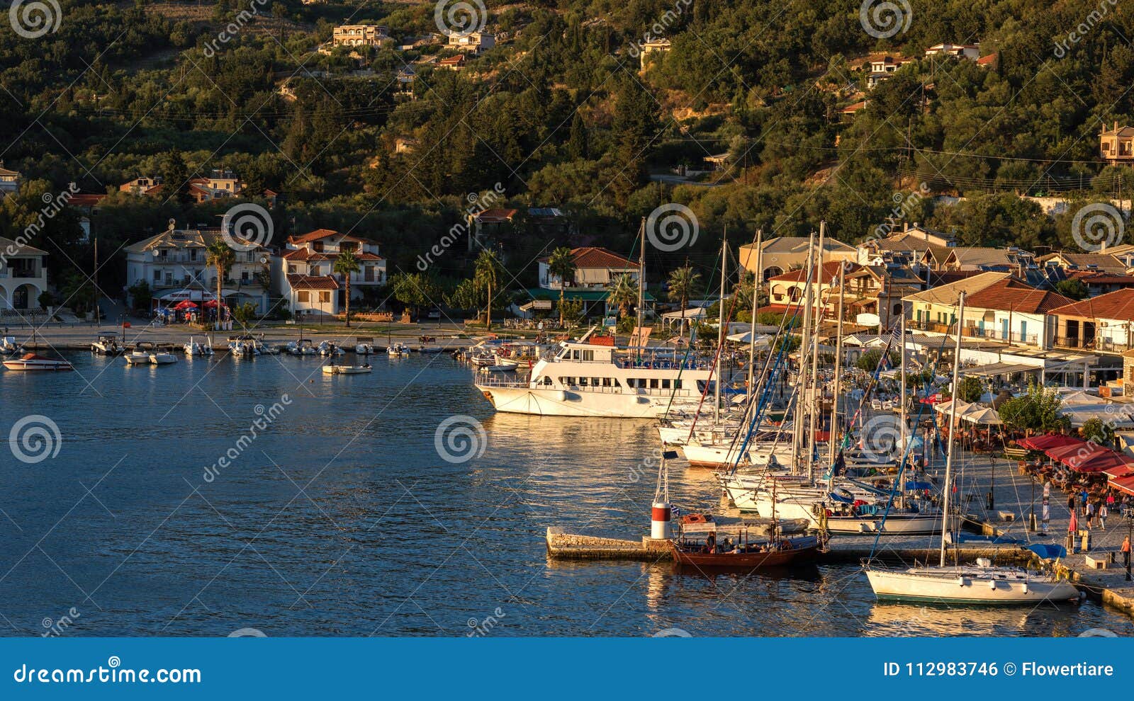 Panorama of the Center of the Town of Sivota in the Greece. Editorial ...