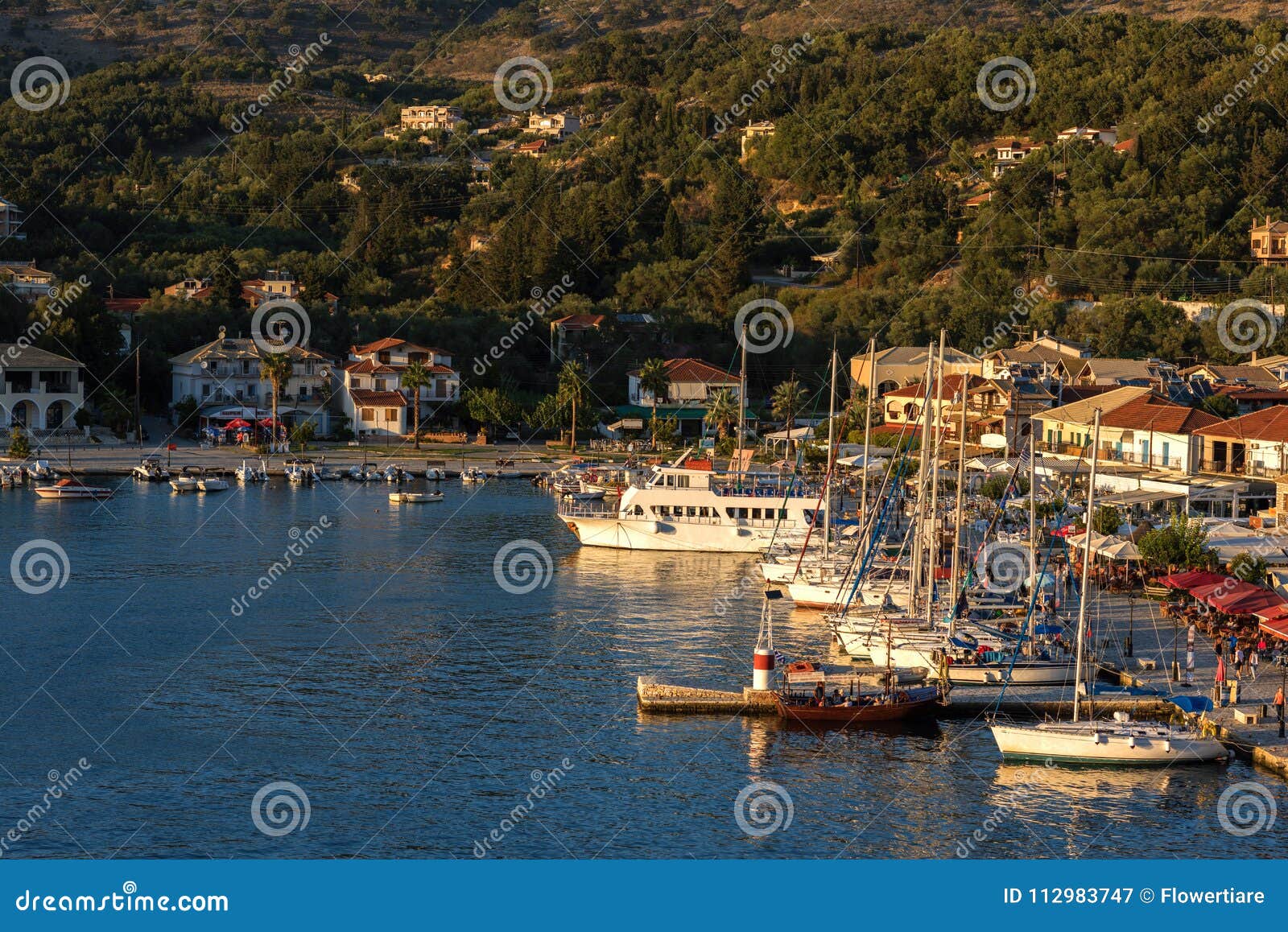 Panorama of the Center of the Town of Sivota in the Greece. Editorial ...
