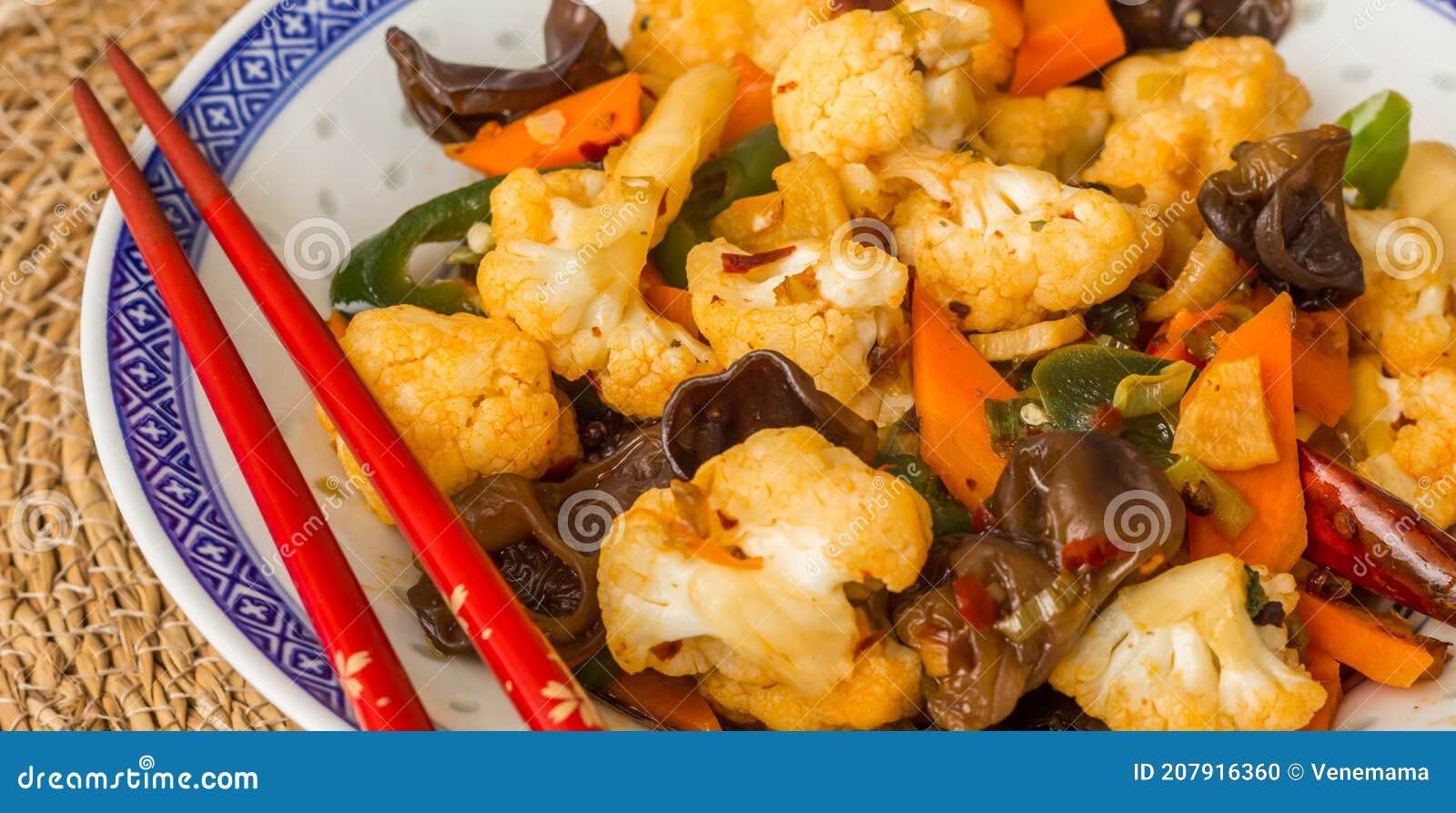 Panorama of a Chinese Vegetable Dish Stock Photo Image of cuisine