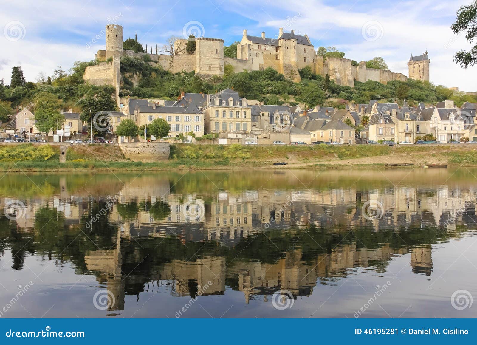 panorama. city view and fortress. chinon. france