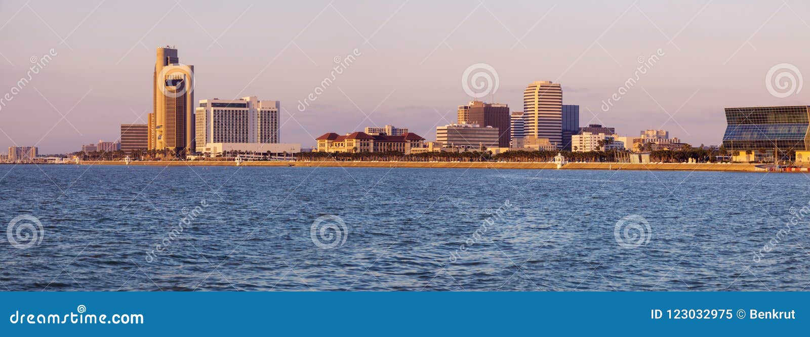 panorama of corpus christi at sunrise