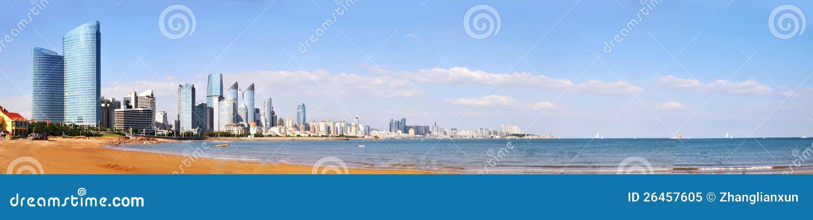 Panorama da cidade em qingdao, cidade European-style bonita, porcelana recolhida