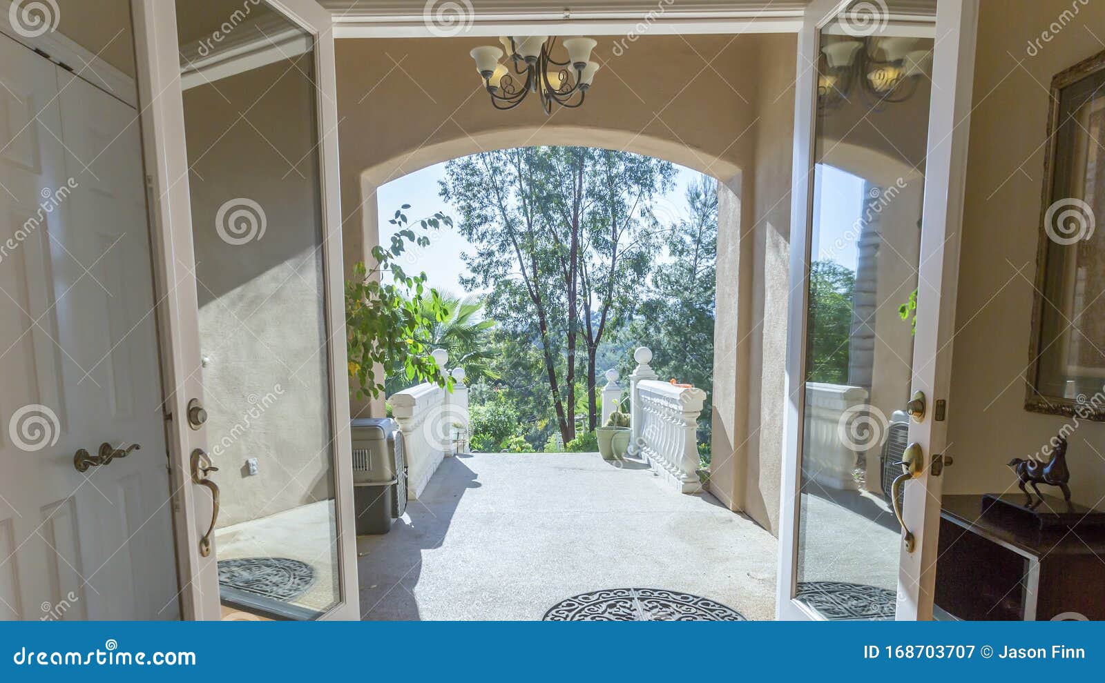 Panorama Wide Open Front Door in Fallbrook Stock Image Image of
