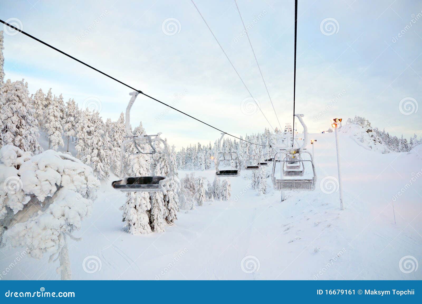 Panorama Downhill. Ruka, Finland Stock Image Image of cable, lift
