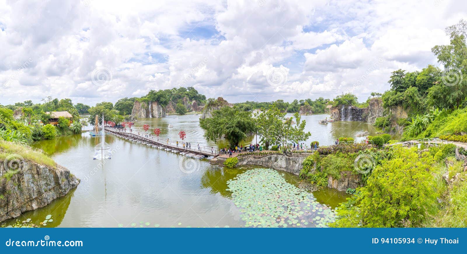 Dong Nai, Vietnam - June 4th, 2017: Panorama Of Ecotourism Area With A  Bridge Over The Peninsula In Large Lake With Many Small Islands Stock  Photo, Picture and Royalty Free Image. Image 80455504.