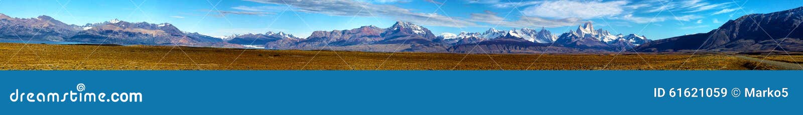 Panorama Fitz Roy, Patagonia, Argentyna. Wielka panorama góra Fitz Roy, Los Glaciares park narodowy, Patagonia