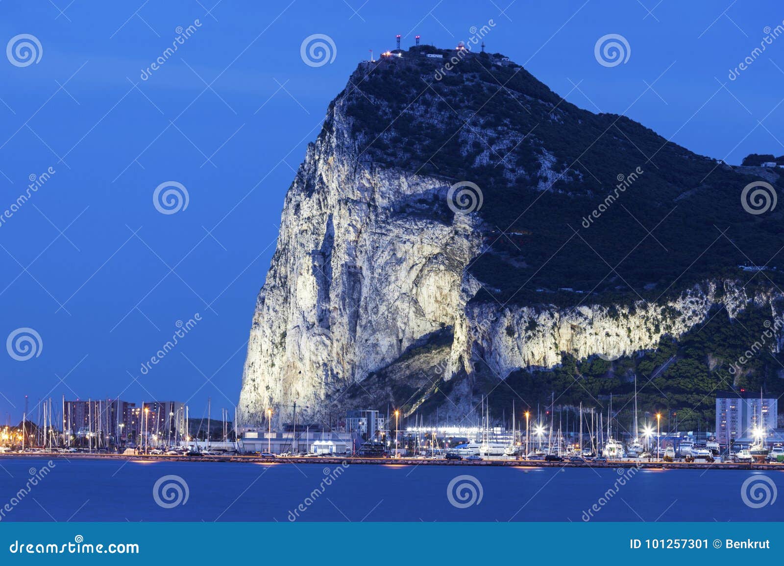 panorama of gibraltar seen from la linea de la concepcion