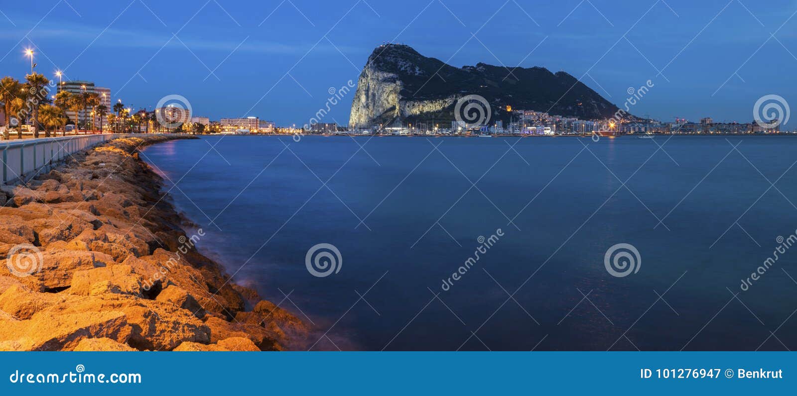 panorama of gibraltar seen from la linea de la concepcion