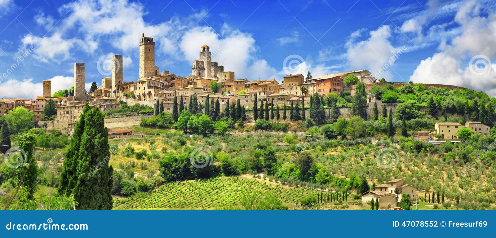 panorama of san gimignano, most beautiful town in tuscany. italy