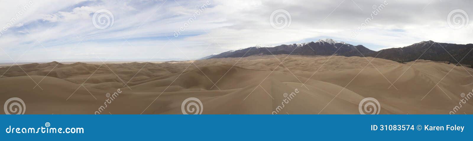 panorama of great sand dunes and sangre de cristo