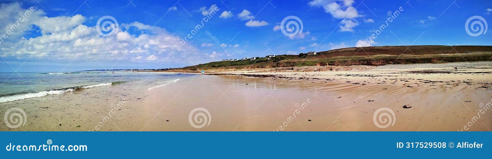 panorama of gwendrez beach, road to audierne, france, finistere, bretagne