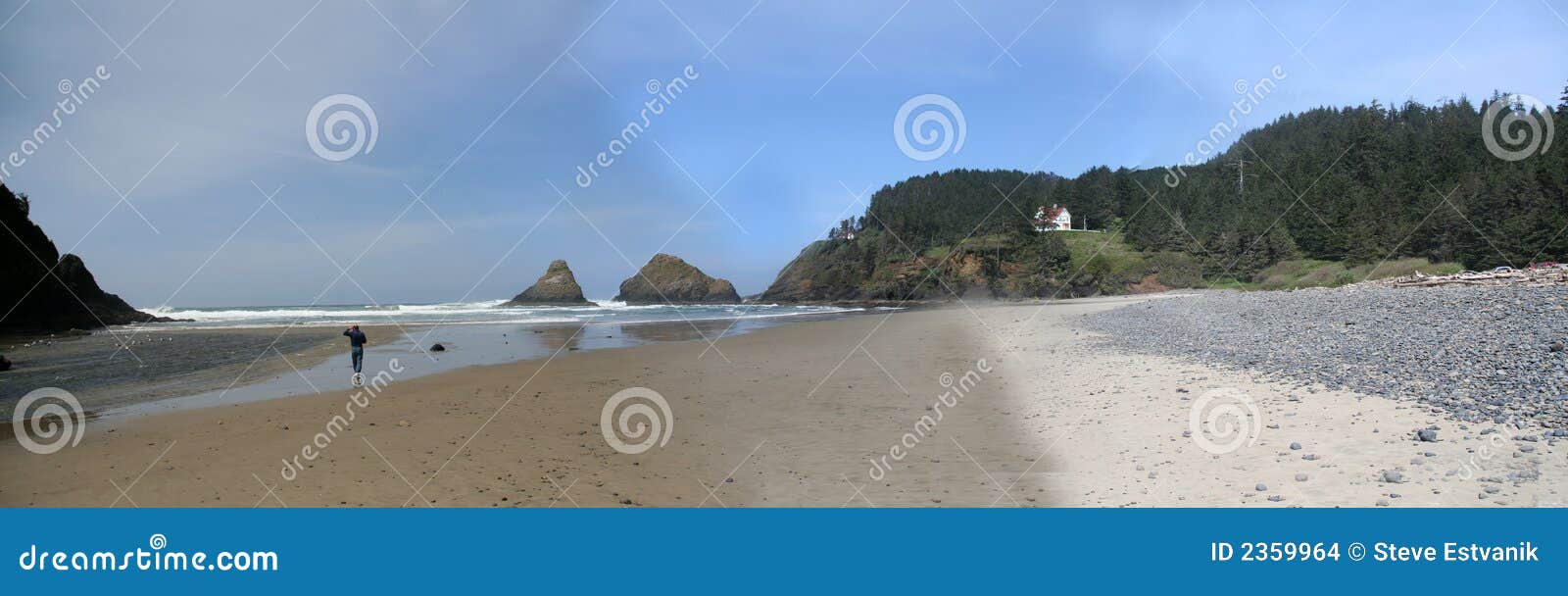 Panorama Heceta beach stock photo. Image of bluff, cliffs 2359964