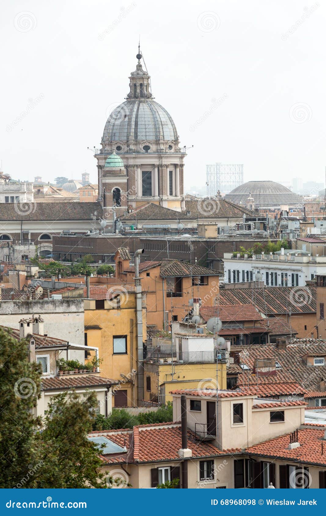 The Panorama of Historic Districts of Rome Stock Photo Image of dome