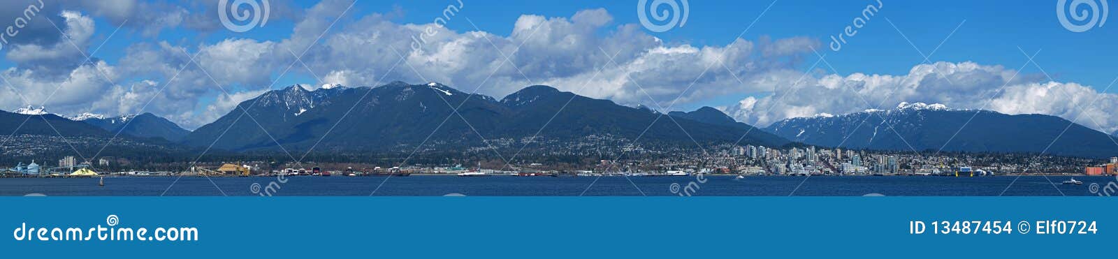 panorama image of north vancouver in a sunny day