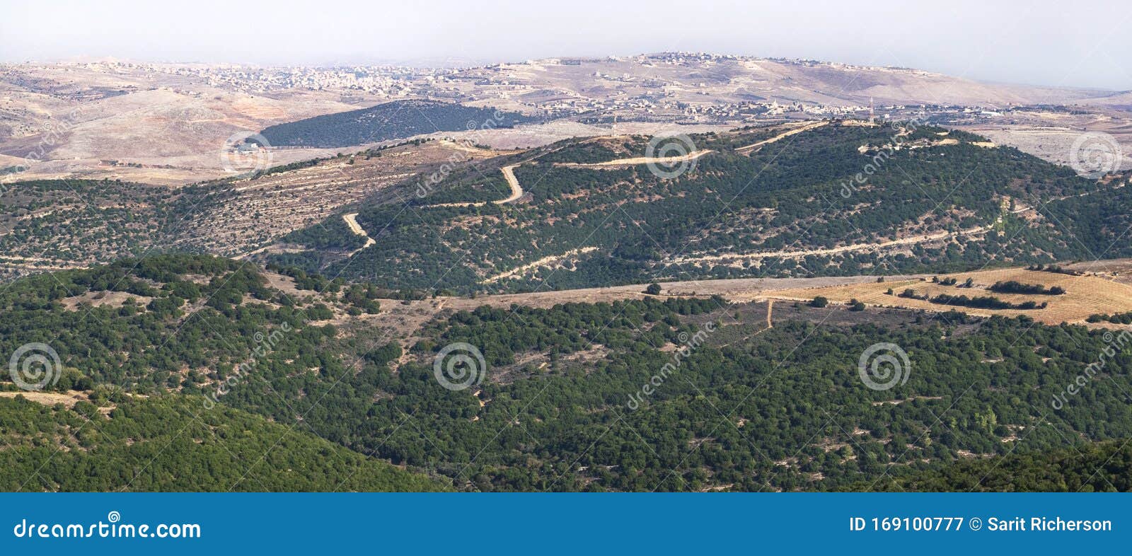 border between lebanon and israel from adir mountain in israel