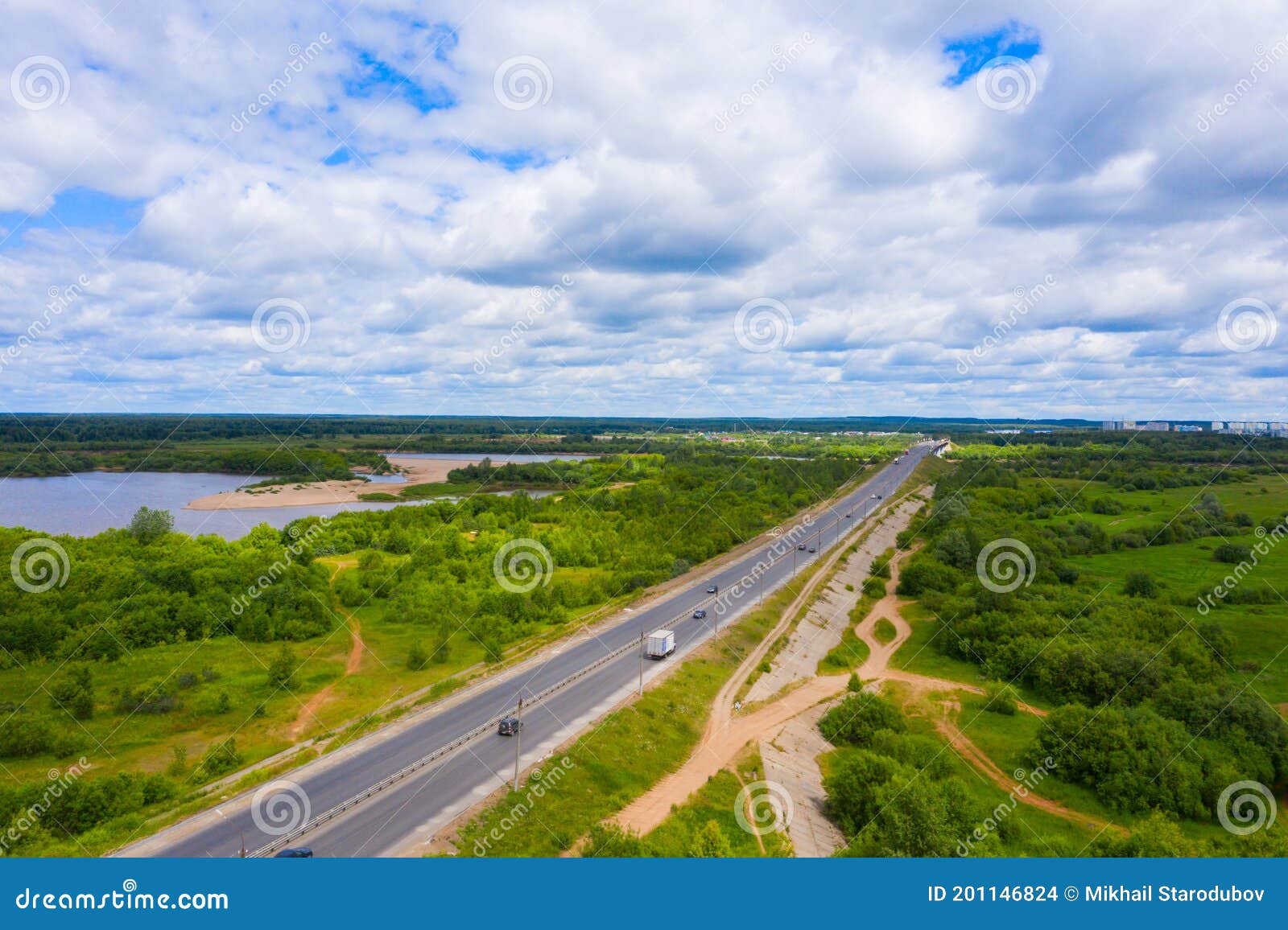 panorama of the kirov city and oktyabrsky district in the nord part of the city of kirov on a summer day from above