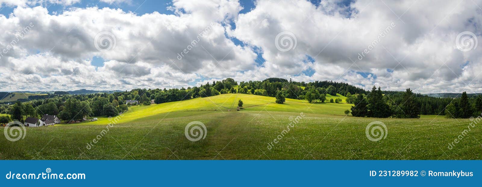 panorama landscape in the vysocina region - highlands region, czech republic