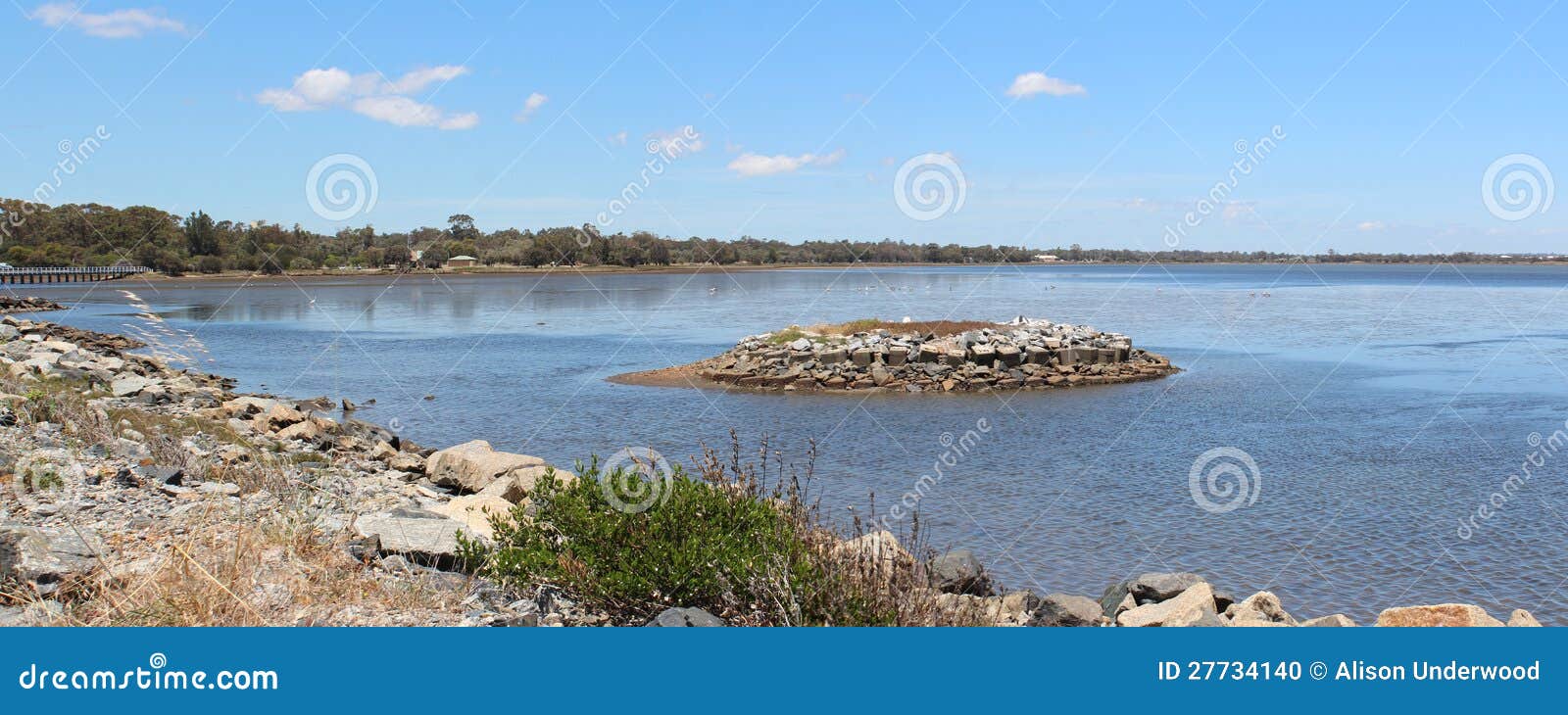 Panorama of Leschenault Estuary Bunbury West Aust Stock Photo Image