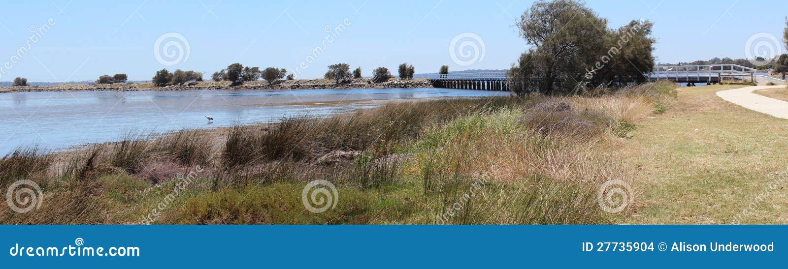 Panorama of Leschenault Estuary Bunbury West Aust Stock Photo Image