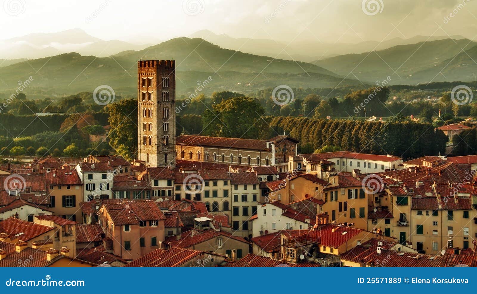 panorama of lucca, italy