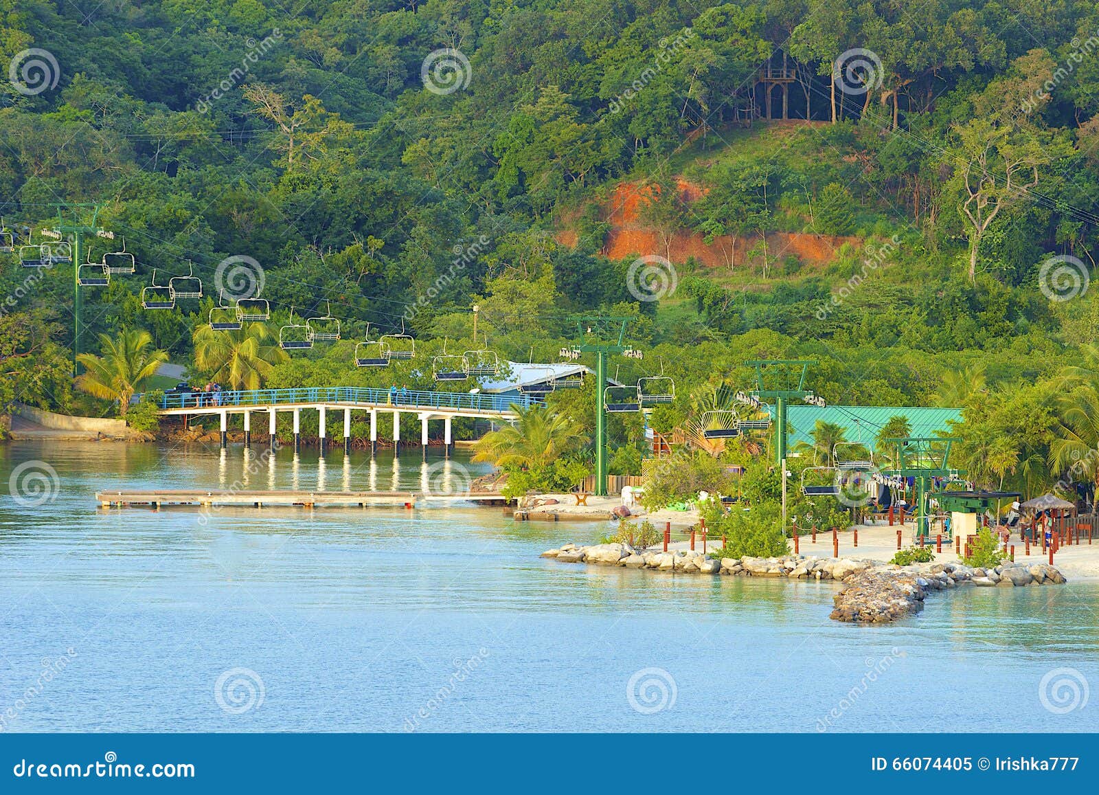 Panorama of Mahogany Bay in Roatan, Honduras Editorial Image Image of
