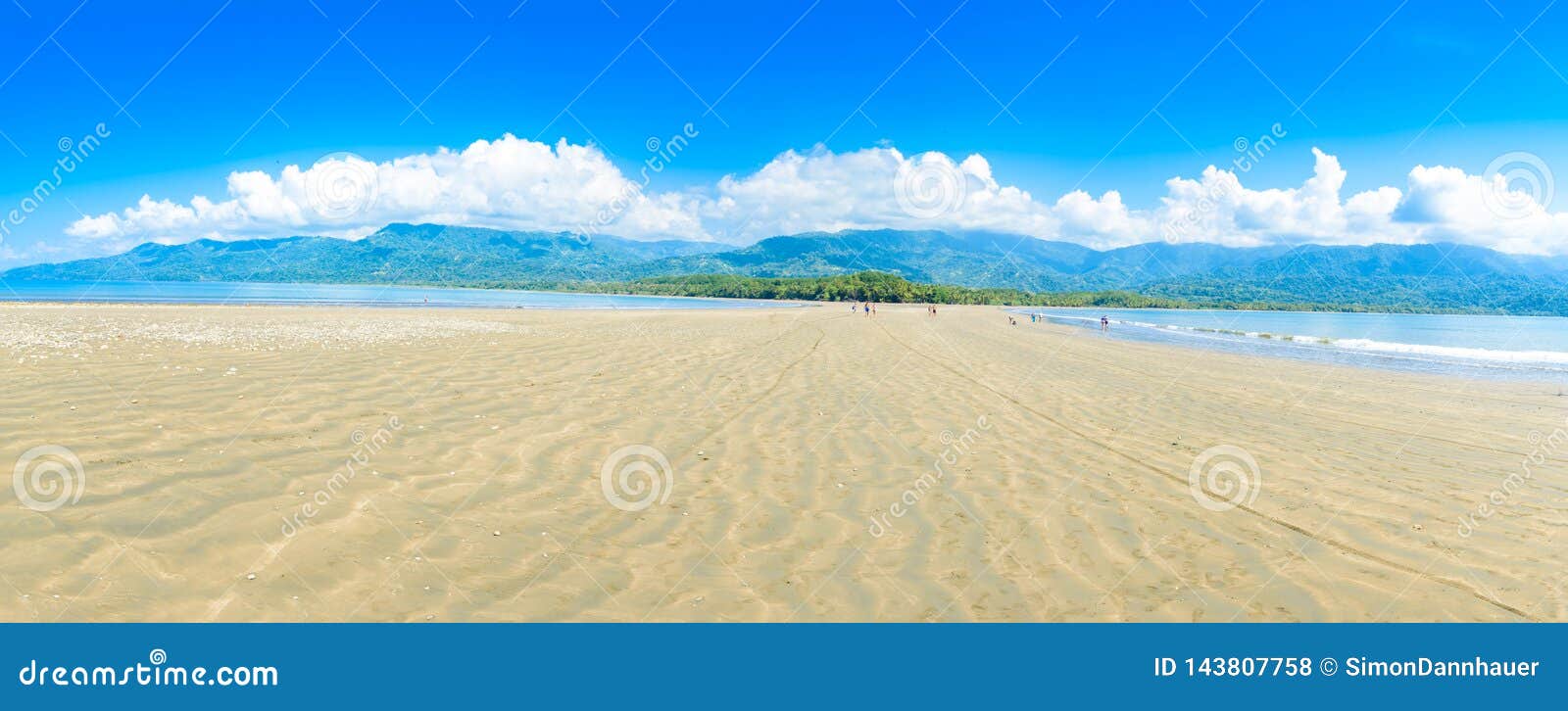 panorama of marino ballena national park in uvita - punta uvita - beautiful beaches and tropical forest at pacific coast of costa