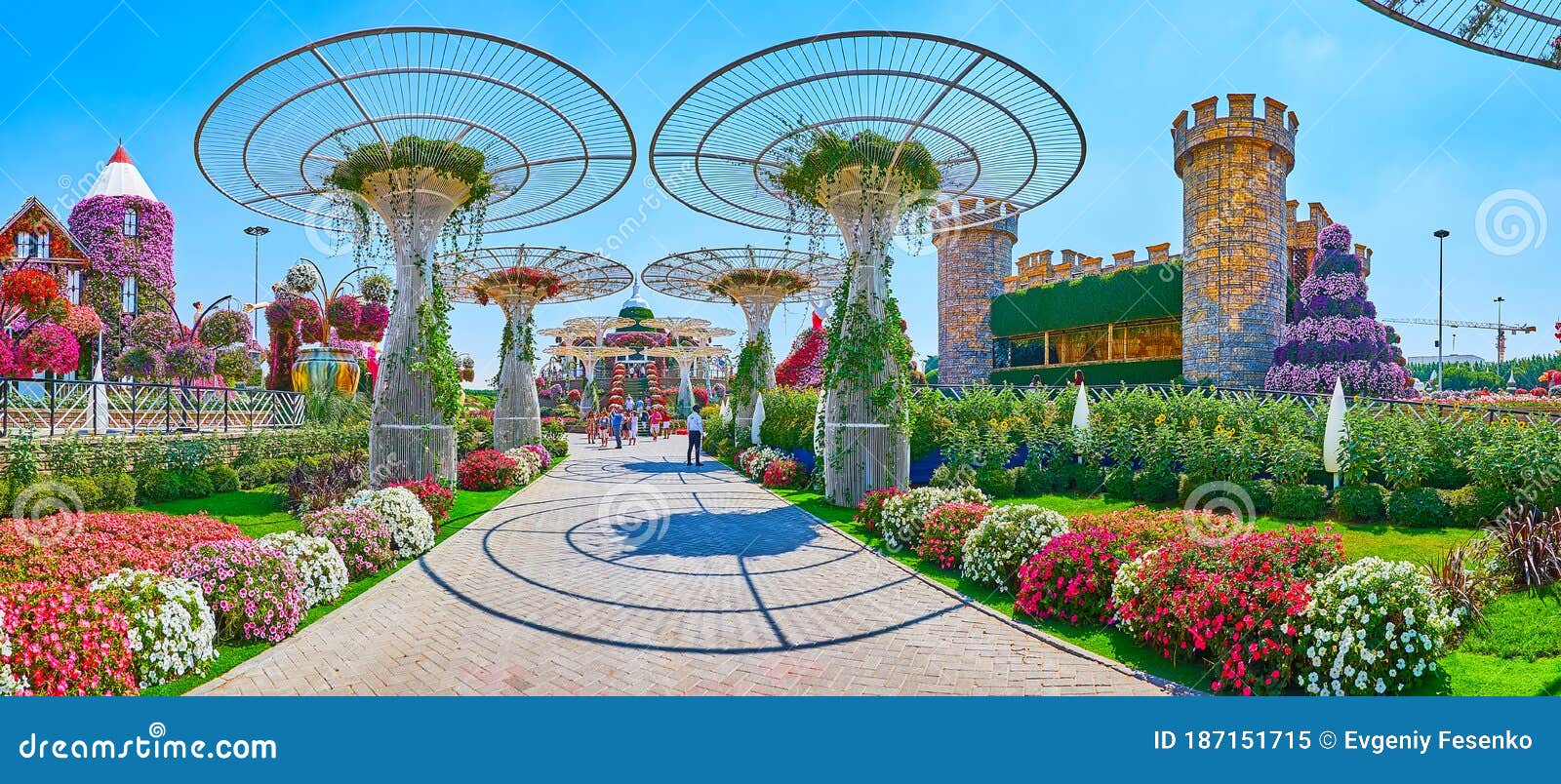 Panorama Of Miracle Garden With Its Landmarks Dubai Uae Editorial Image Image Of Nature Flower 187151715