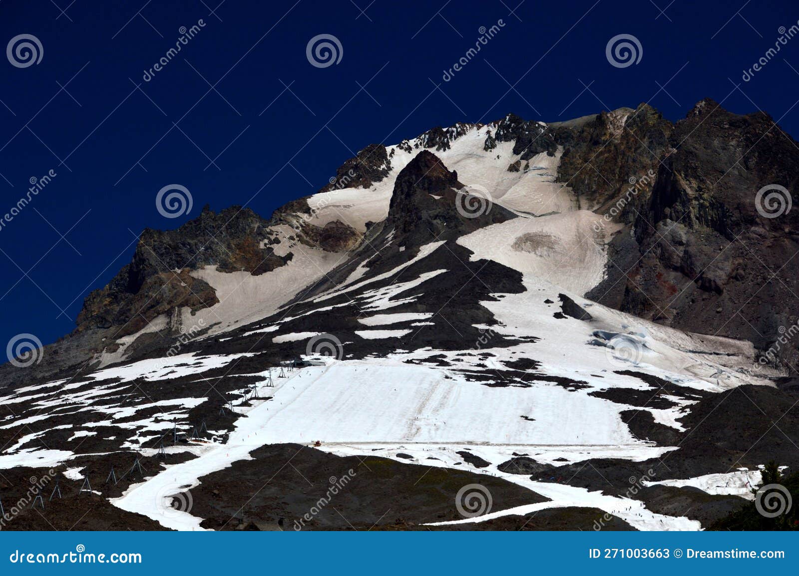 Panorama of Mount Hood, Volcano in the Cascade Range, Oregon Stock