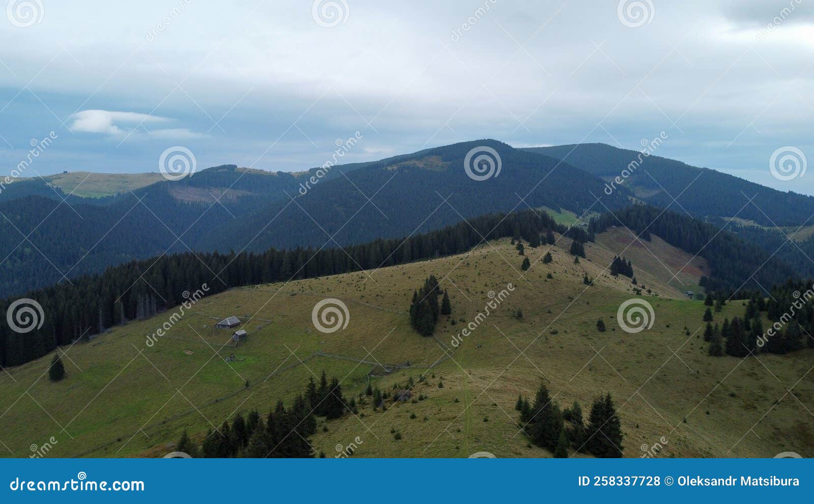 panorama of the mountains. rainy sky. beautiful panorama of the autumn carpathian maountains.