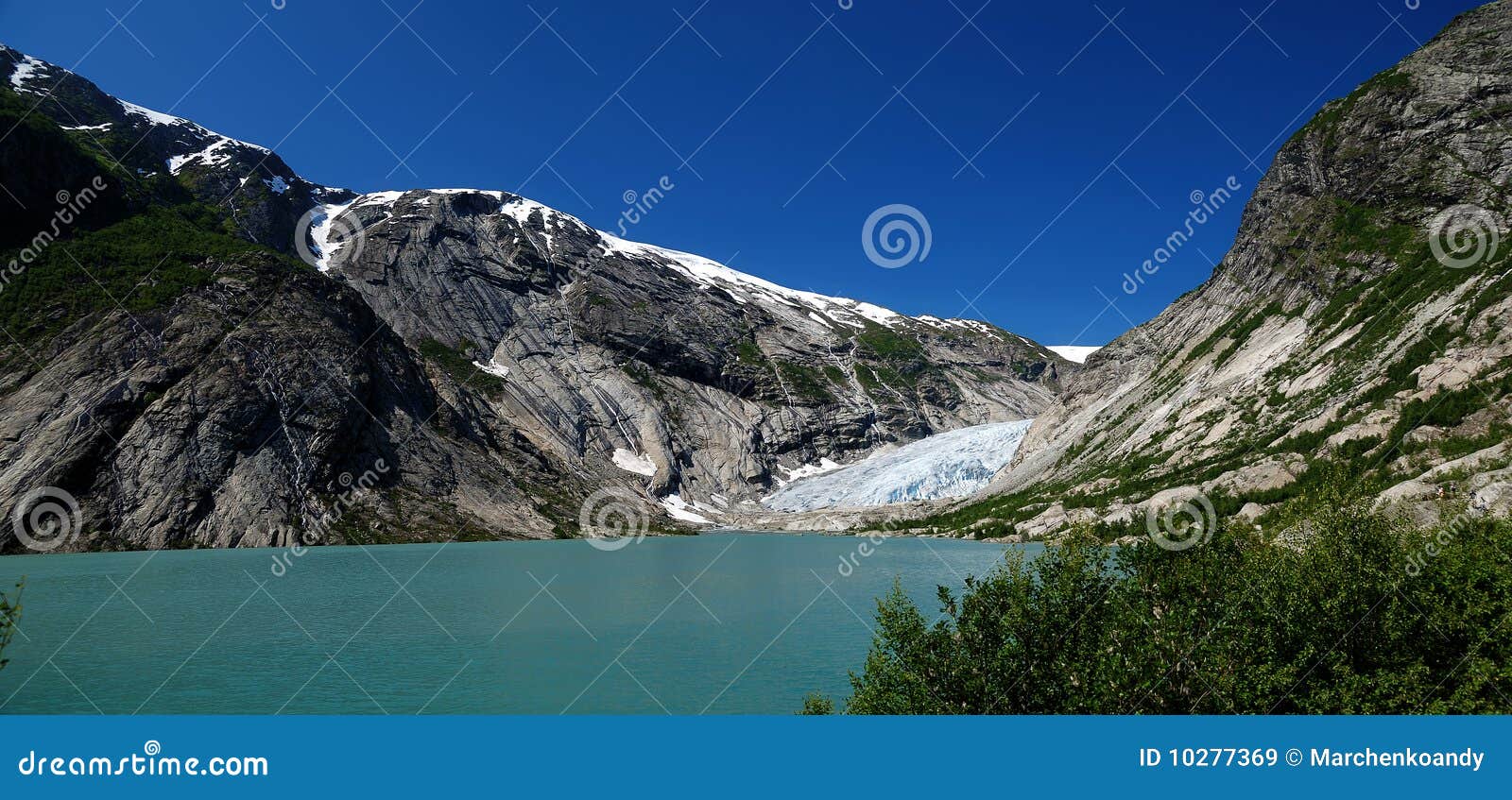 panorama on nigardsbreen glacier. norway