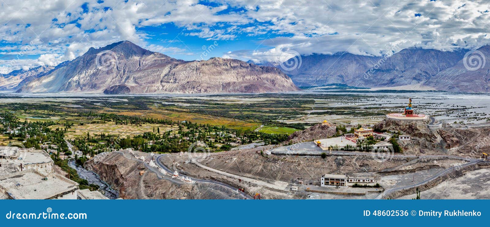 panorama of nubra valley in himalayas