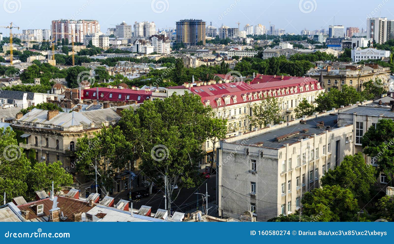 panorama of odessa city. view from the balcony of restaurant oblaka