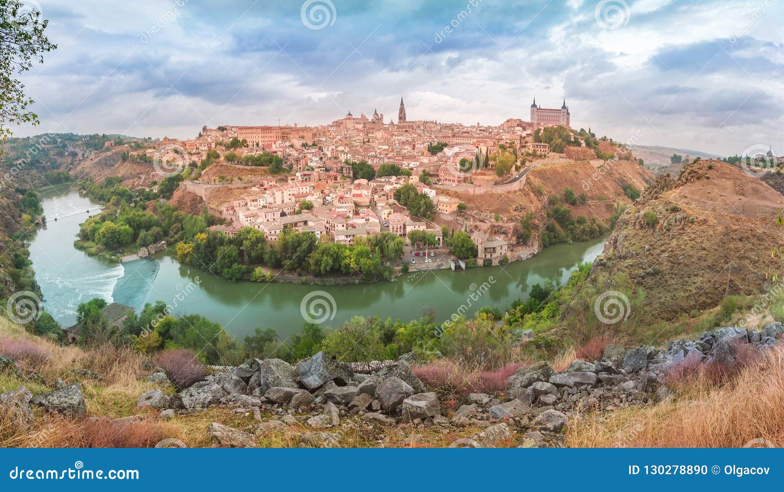 Panorama Of Toledo Castilla La Mancha Spain Stock Photo Image Of Cloudy Europe