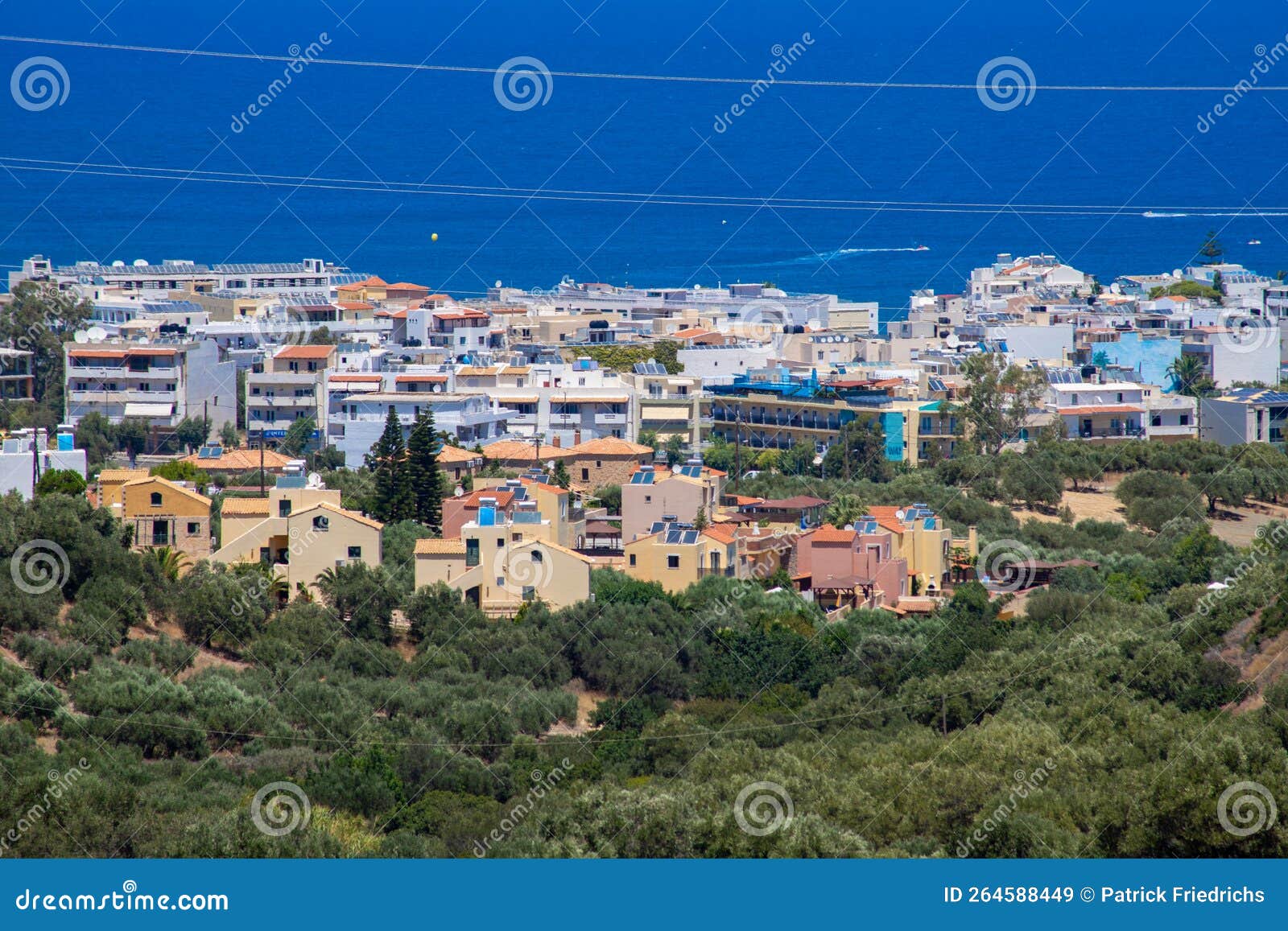 panorama over hersonisos in crete