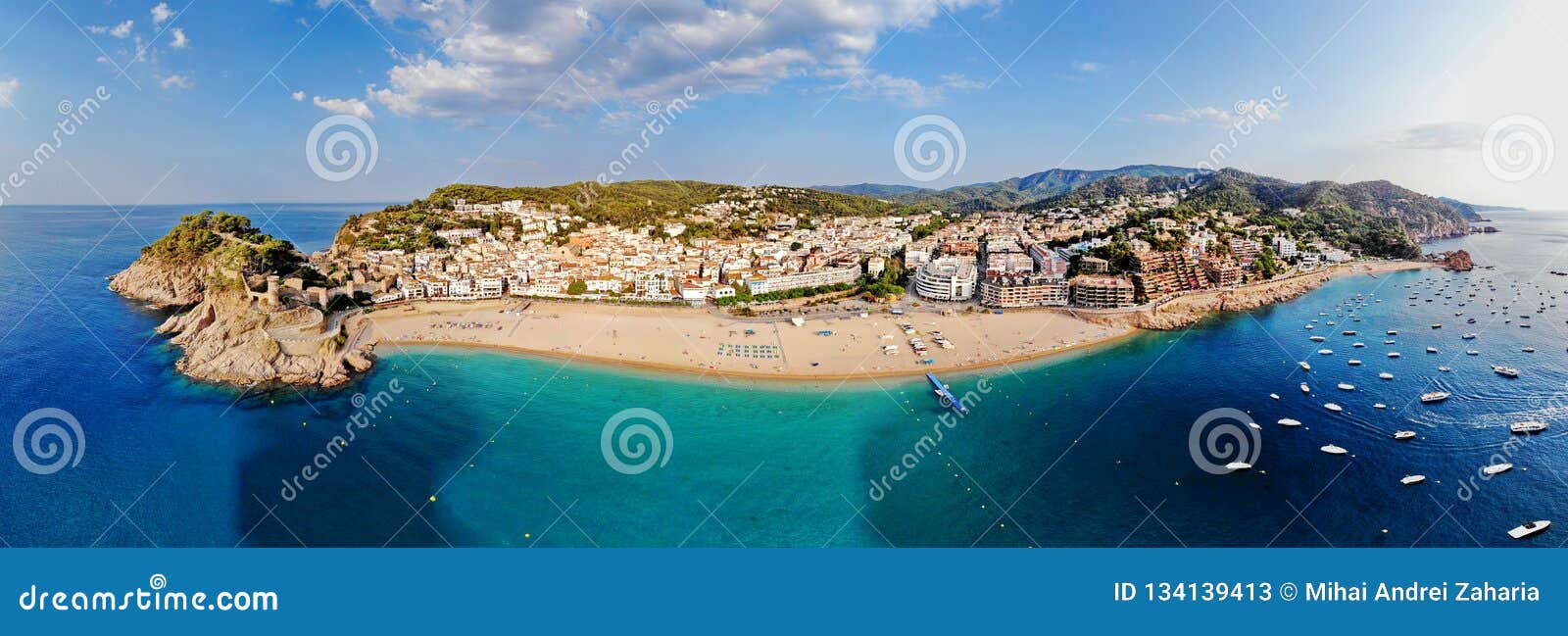 180 panorama over tossa de mar, spain