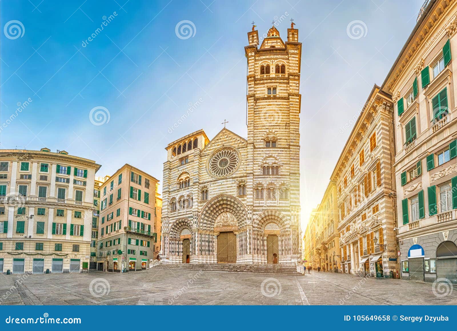 panorama of piazza san lorenzo in the morning with cathedral of