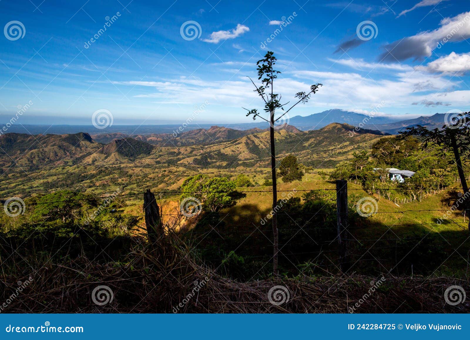 panorama of plateaus and mountains of panama on the way to reserva forestal de fortuna and punta pena.