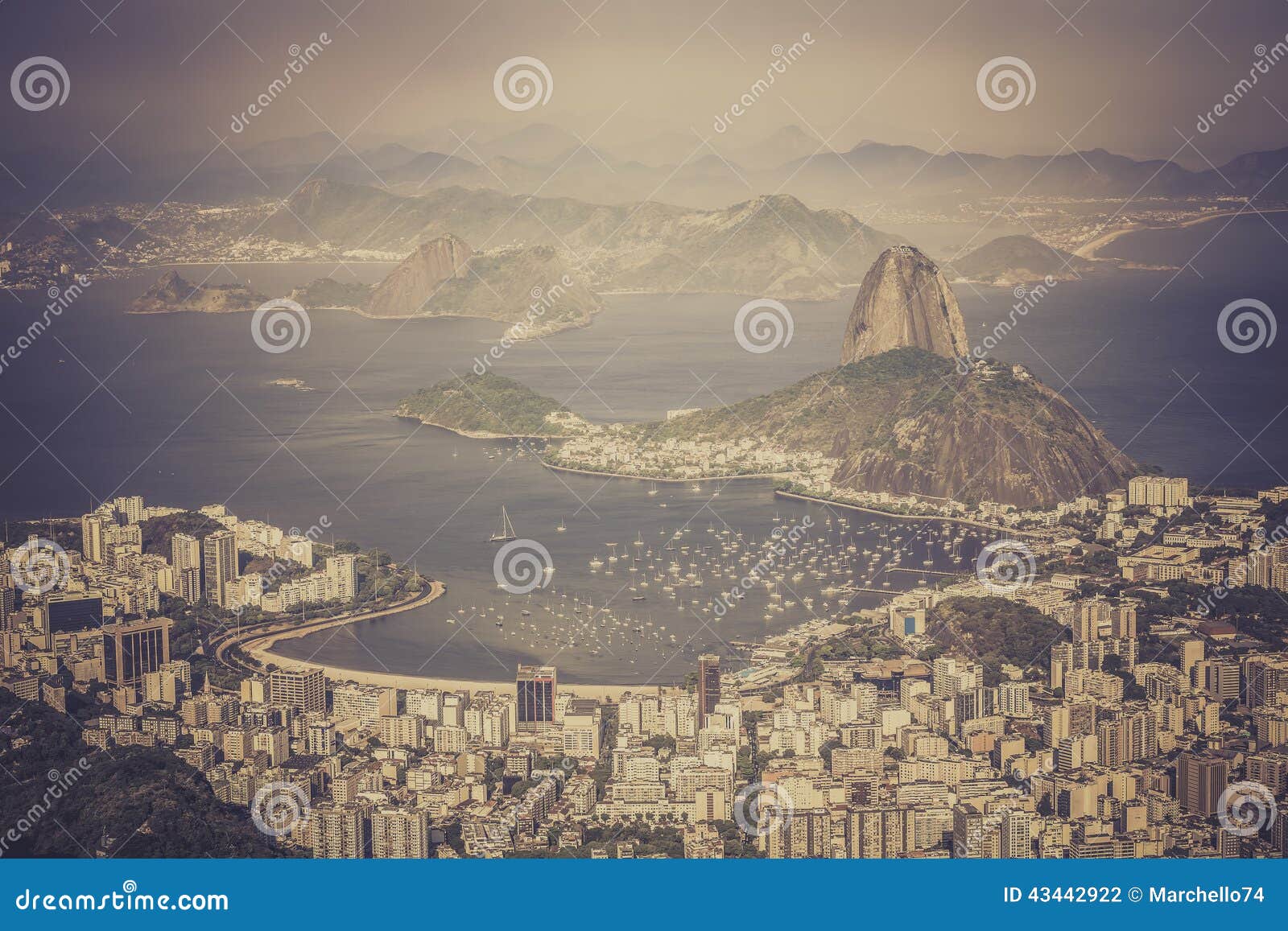 RPPC Aerial View COPACABANA Rio De Janeiro Brasil Coast Brazil Postcard 1960