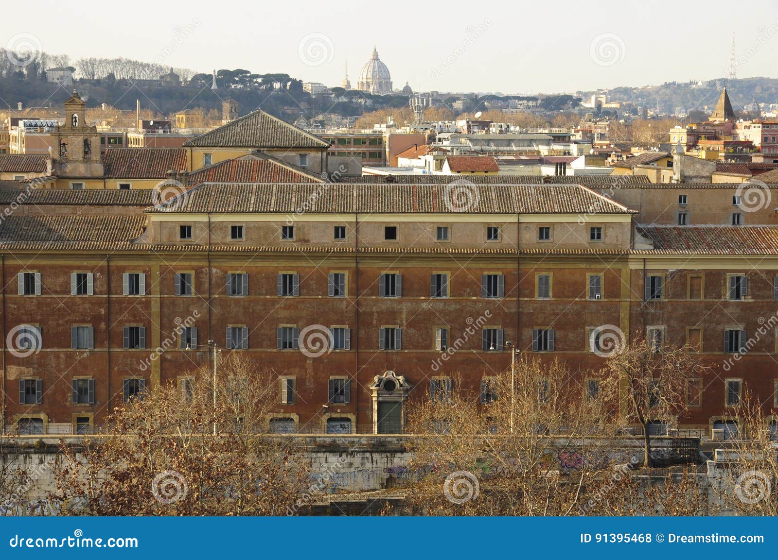 panorama of rome seen from the aventine hill